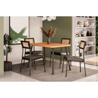 Mesa Cozinha Stellar 120 + 4 Cad Lux Preto Carraro