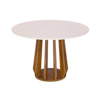 Mesa Cozinha Pitanga Madeira c/Vidro 120cm Madeira/OffW Cimol