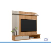 Painel Home Quarto p/ TV 75 Pol Sintra 179cm Jequitiba/Off Linea