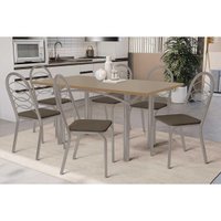Mesa Cozinha Elba 160 + 6 Cad Holanda Niquel/Mar Kappesberg