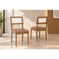 Cadeira Jantar Kit 2un Palmas Madeira/Kaki Cimol