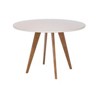 Mesa Cozinha Acerola Madeira c/Vidro 109cm Madeira/Off Cimol