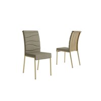 Cadeira Cozinha Kit 2un Wave 1754 Dourado/Bamboo Carraro
