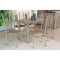Mesa Cozinha Elba 120 + 6 Cad Florença Niquel/Cap Kappesberg