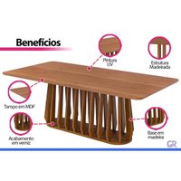 Mesa Cozinha Pitanga Madeira 210x100cm Madeira/Cinamomo Cimol