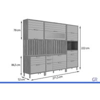 Cozinha Modulada 7 Peças Eloise CZ599 Cinamomo/Titanium MGM