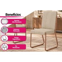 Kit 2un Cadeiras Cozinha Nina 1756 Rose/Areia/Caramelo Carraro