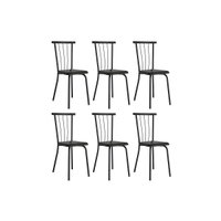 Kit 6un Cadeiras Cozinha 154 Preto/Corano Preto Carraro