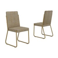 Kit 2un Cadeiras Cozinha Nina 1756 Dourado/Bamboo Carraro