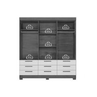 Quarto Completo Casal Guarda Roupa 6Ptas Colombo + Cômoda Master Grafite S. Andirá