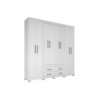 Guarda Roupa 8 Portas 4G Pés Nápoles S. Andirá Branco