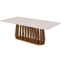 Mesa Cozinha Pitanga Madeira c/Vidro 220cm Madeira/OffW Cimol