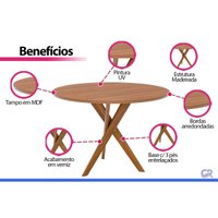 Mesa Cozinha Cacau Madeira 109cm Madeira/Cinamomo Cimol