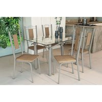 Mesa Cozinha Elba 150 + 6 Cad Florença Niquel/Cap Kappesberg
