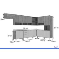 Cozinha Modulada MGM Divina 10 Peças C119 Cinamomo/Off White MGM