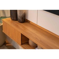 Painel Sala Estar p/ TV 70 Pol Amarante 183cm Canela/White Linea