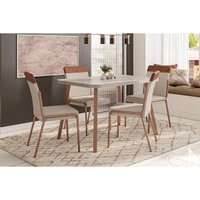 Mesa Cozinha Stellar 120 + 4 Cad Duo Rose/Caramelo Carraro