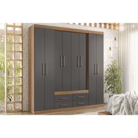 Guarda Roupa 8 Portas 4 Gavs Nápoles S. Andirá Grafit
