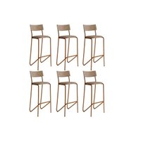 Kit 6un Banqueta Cozinha Atlas Rose/Caramelo Carraro