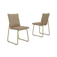 Cadeira Cozinha Kit 2un Soft 1750 Dourado/Branco Carraro