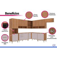 Cozinha Modulada MGM Divina 10 Peças C612 Cinamomo/Titanium MGM