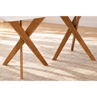 Mesa Jantar Cacau Madeira c/Vidro 210cm Madeira/Off Cimol