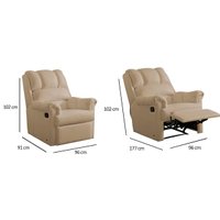 Poltrona Reclinável Motorizada Vermont Motor Z.Wall Corano Bege Probel