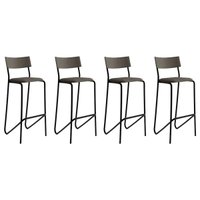 Kit 4un Banquetas Cozinha Atlas Preto Carraro