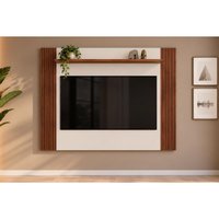 Painel Sala Estar p/ TV 60 Pol Iris 120cm Freijo/Off DJ Móveis