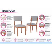 Cadeira Jantar Kit 2un Sabiá Madeira/Linho Bege Cimol