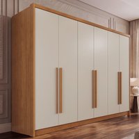 Guarda-Roupa Casal com 6 Portas e 6 Gavetas Multimóveis CRNVH-GRP139 Cinamomo/Bege