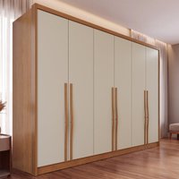 Guarda-Roupa Casal com 6 Portas e 6 Gavetas Multimóveis CRNVH-GRP145 Cinamomo/Bege