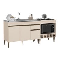 Kit Balcão Cozinha para Pia/Cooktop/Forno 3 Portas 1 Gaveta 190cm Milano Multimóveis MP2330