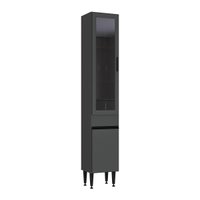 Paneleiro Armário de Cozinha com Vidro 2 Portas 36cm Milano Multimóveis MP2482