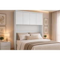 Armário Ponte Modulado Aéreo 4 Portas Rizon Neve N. Horizonte