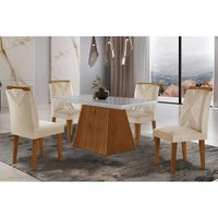 Mesa Cozinha Luna 120 + 4 Cad Amsterdã Capuccino Rufato