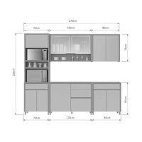 Kit Modulado Nesher 5 Peças Condessa CZ444 Carv/Greige