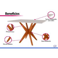 Mesa Cozinha Donna 120 + 4 Cad Marquesa Mel Nesher