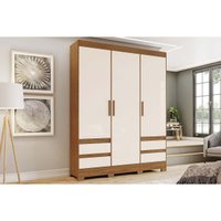 Guarda Roupa 3 Portas 4 Gavs c/Pés Lema Henn White