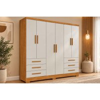 Guarda Roupa 6 Portas 6 Gav Berlim N. Horizonte Cinamo