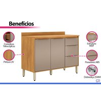 Gabinete Cozinha Modulado Plena 2 Portas 120cm Cinamon/Nude Demóbile