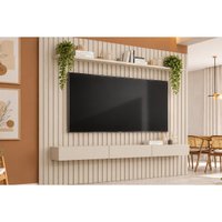 Painel Home Quarto p/ TV 75 Pol Maragogi 230cm Off White Permóbili