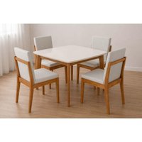 Mesa Cozinha Condessa 109 + 4 Cad Lady Eucalipto Nesher