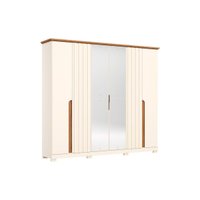 Guarda Roupa 6 Portas 2 Esp c/Pés Napoli Henn Off/Nat