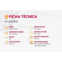Cadeira Cozinha Kit 2un Athenas Madeirado Naturale Rufato