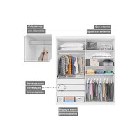 Guarda Roupa 4 Portas 3 Gavs Roma Conquista CinamoOff