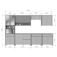 Kit Modulado Nesher 7 Peças Condessa CZ437 Carv/Titânio
