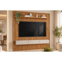 Painel Home Quarto p/ TV 65 Pol Maragogi 220cm Cinamomo Permóbili
