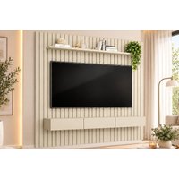 Painel Home Quarto p/ TV 65 Pol Maragogi 220cm Off White Permóbili