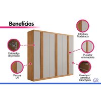 Guarda Roupa 6 Portas 2 Gav Grécia Rufato Naturale